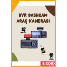 İn3dex 3 Kameralı Dashcam 1080P Ön Iç Arka 170° G-Sensor Park Modu