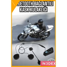 İn3dex Motosiklet Kask Bluetooth Kulaklık 5.0 Su Geçirmez Intercom