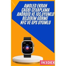 İn3dex Bluetooth Akıllı Saat Sosyal Medya Bildirimli Çok Fonksiyonlu Unisex