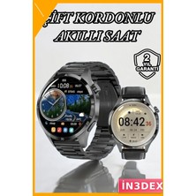 İn3dex Yüksek Çözünürlüklü Akıllı Saat Çift Kordon Spor Modları Uyku Izleyici