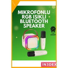 İn3dex Bluetooth Karaoke Sistemi Taşınabilir 2400MAH Çift Mikrofonlu