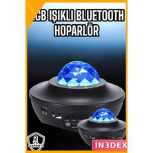 İn3dex Bluetooth Bağlantılı Lazer Işıklı Disko Topu Gece Lambası Taşınabilir Şarjlı