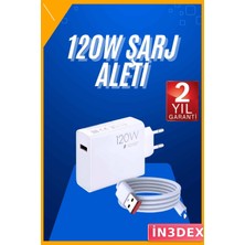 İn3dex 120W Usb-C Hızlı Şarj Adaptörü ve Kablo Seti Beyaz