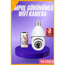 İn3dex Full Hd 1080P Wi-Fi Ampul Kamera 360 Derece Akıllı Güvenlik