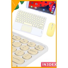İn3dex Bluetooth Klavye Touchpad Slim Kablosuz Wifi Q Klavye Tüm Cihazlarla Uyumlu