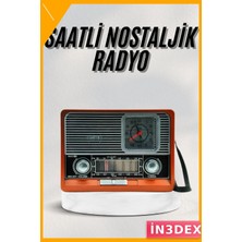 İn3dex Bluetooth Hoparlör Aux USB Sd Kart Girişli Şarj Edilebilir Retro Radyo