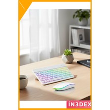 İn3dex Aydınlatmalı Bluetooth Klavye Mouse Seti Çoklu Cihaz Uyumlu