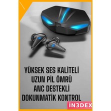 İn3dex Kablosuz Bluetooth Kulaklık Anc Gürültü Önleme Oyuncu LED Işıklı