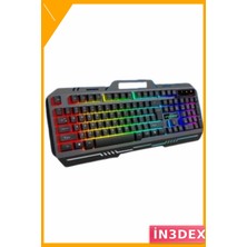 İn3dex LED Işıklı Mekanik Oyuncu Klavye ve Mouse Seti Siyah PG8018