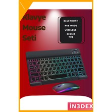 İn3dex Kablosuz Bluetooth Klavye Mouse Seti Rgb Aydınlatmalı Q Klavye