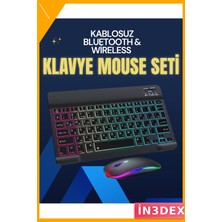 İn3dex Sessiz Şarjlı Kablosuz Klavye Mouse Seti Işıklı Siyah