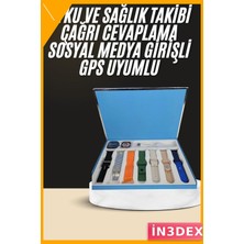 İn3dex Akıllı Saat 7 Kordonlu Unisex Amoled Ekran Çoklu Kordon
