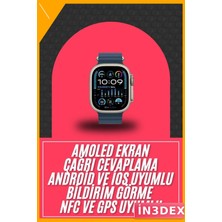 İn3dex Amoled Ekranlı Akıllı Saat 49MM Plastik Kordon Çift Çekirdek
