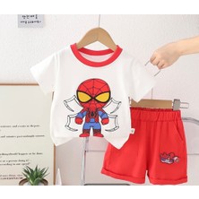 Nigrum Pardus Nıgrum Pardus Yeni Sezon Kırmızı Biye Yakalı %100 Pamuk Erkek Çocuk T-Shirt Şort Takımı