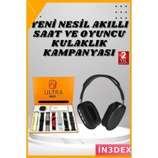 İn3dex 2.09 Inç Hd IPS Ekranlı Akıllı Saat ve Anc Bluetooth Kulaklık Seti