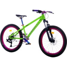 Corelli Jump Up - 24 Jant 12'' Kadro 9 Vites Dağ Bisikleti - Yeşil / Mor Rainbow Siyah