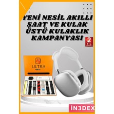 İn3dex Kablosuz Bluetooth Kulaklık ve Akıllı Saat Seti P9 2.09 Inç Ekran