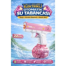 Yıldırım Oyuncak Şarjlı Elektrikli Otomatik Su Tabancası 22CM Sürekli Atış Uzun Menzili Güçlü Basınç Büyük Su Hazneli