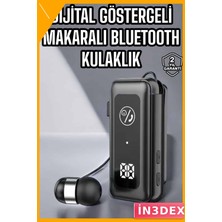 İn3dex Kablolu Makaralı Bluetooth Kulaklık 20 Saat Pil Dijital Gösterge