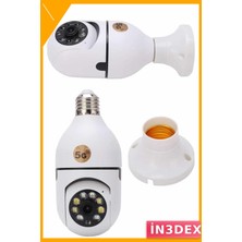 İn3dex 360 Derece Dönebilen Gece Görüşlü Akıllı Ev Kamerası Ampül