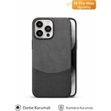 iPhone 14 Pro Max Uyumlu Darbe Emici Kamera Korumalı Deri Kılıf