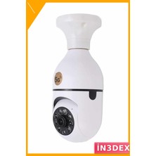İn3dex 360 Derece Dönebilen Duylu Ampul Kamera Akıllı Wifi Ev Güvenlik