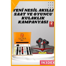 İn3dex Bluetooth Akıllı Saat ve Oyuncu Kulaklığı Seti 7 Kordonlu