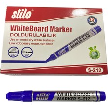 Tüftürük 12 Adet Doldurulabilir Beyaz Yazı Tahtası Kalemi Mavi Renk