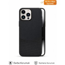 iPhone 16 Pro Max Uyumlu Darbe Emici Kamera Korumalı Deri Kılıf