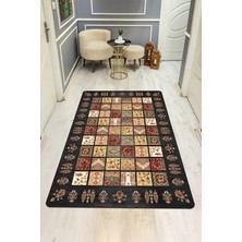 Dolce Mariee Etnik Desenli Dijital Baskı Kaymaz Taban Halı H0997