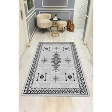 NEWORA Etnik Desenli Dijital Baskı Kaymaz Taban Halı H0982