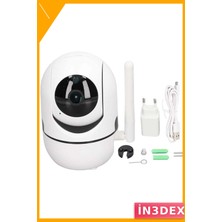 İn3dex 360 Derece Dönen Kablosuz Güvenlik Kamerası Gece Görüşlü