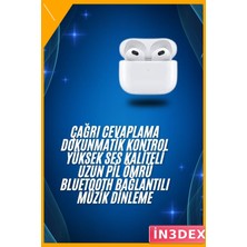 İn3dex Bluetooth 5.0 Kulak Içi Kulaklık Beyaz Ios Android Uyumlu Çağrı Cevaplama