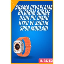 İn3dex Bluetooth Arama Cevaplamalı Akıllı Saat 49MM Çift Kordon