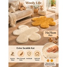 Peluş Halı Çiçek Desen 75X75 Paspas Çocuk Odası