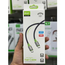 Rio Type-C To Type-C Kablo 60W Gücünde 1 Metre Uzunluğunda Kaliteli Sağlam Kablo