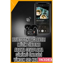 İn3dex Kablosuz Bluetooth Kulaklık Anc Gürültü Engelleme Dijital Ekranlı