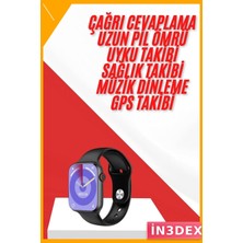 İn3dex Akıllı Saat ve Kulaklık Seti 45MM Gümüş Kasa Bej Kordon