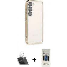 Pileli Store Pilelistore™ Galaxy S23 Plus Kılıf Vadi Minimal - Siyah 5d Hayalet Cam Ekran Koruyucu + Kamera Lens Koruma Cam - Sf