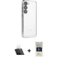 Pileli Store Pilelistore™ Galaxy S23 Plus Kılıf Vadi Minimal - Siyah 5d Hayalet Cam Ekran Koruyucu + Kamera Lens Koruma Cam - Sf