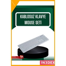 İn3dex Kablosuz Klavye Mouse Seti 2.4 Ghz Sessiz Tuşlar Geniş Uyumluluk