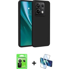 Pileli Store Pilelistore™ Redmi Note 13 Pro 5g Kılıf Kozmos Yansıma Özel Seri - Siyah 3D Antistatik Cam Ekran Koruyucu + Raze Metal Kamera Lens - Sh