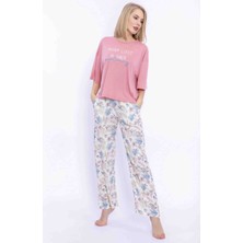 Dream Fashion Pembe Bol Kesim Kadın Pijama Takımı