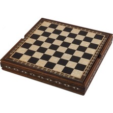 Helena Wood Art Küçük Siyah Satranç (34X34X5CM)
