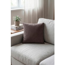Kahverengi Kadife Görünümlü Velvet Look 45X45 cm Kırlent Kılıfı