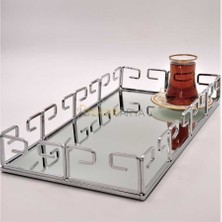 Dekor Arya ​hook Servis Tepsi Silver 44X22CM