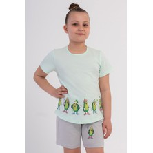 Vienetta Pamuklu Kız Çocuk Kısa Kol Şortlu Pijama Takım(9/10-15/16), 601161