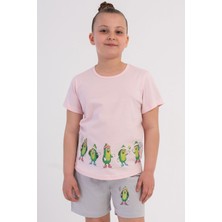 Vienetta Pamuklu Kız Çocuk Kısa Kol Şortlu Pijama Takım(9/10-15/16), 601161
