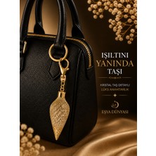 Eşya Dünyası Kristal Taş Detaylı Gold Anahtarlık – Lüks Tasarım Çanta Aksesuarı, Şık Hediyelik Anahtarlık, Kadınlara Özel Premium Model