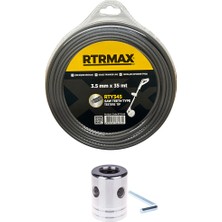 Johnser Rtrmax 3.5 mm 35 Metre Tırtıklı Tırpan Misinası + Örümcek Tırpan Başlık 2’li Set Dayanıklı Profesyonel Ot Çim Kesme Aparatı Evrensel Uyum